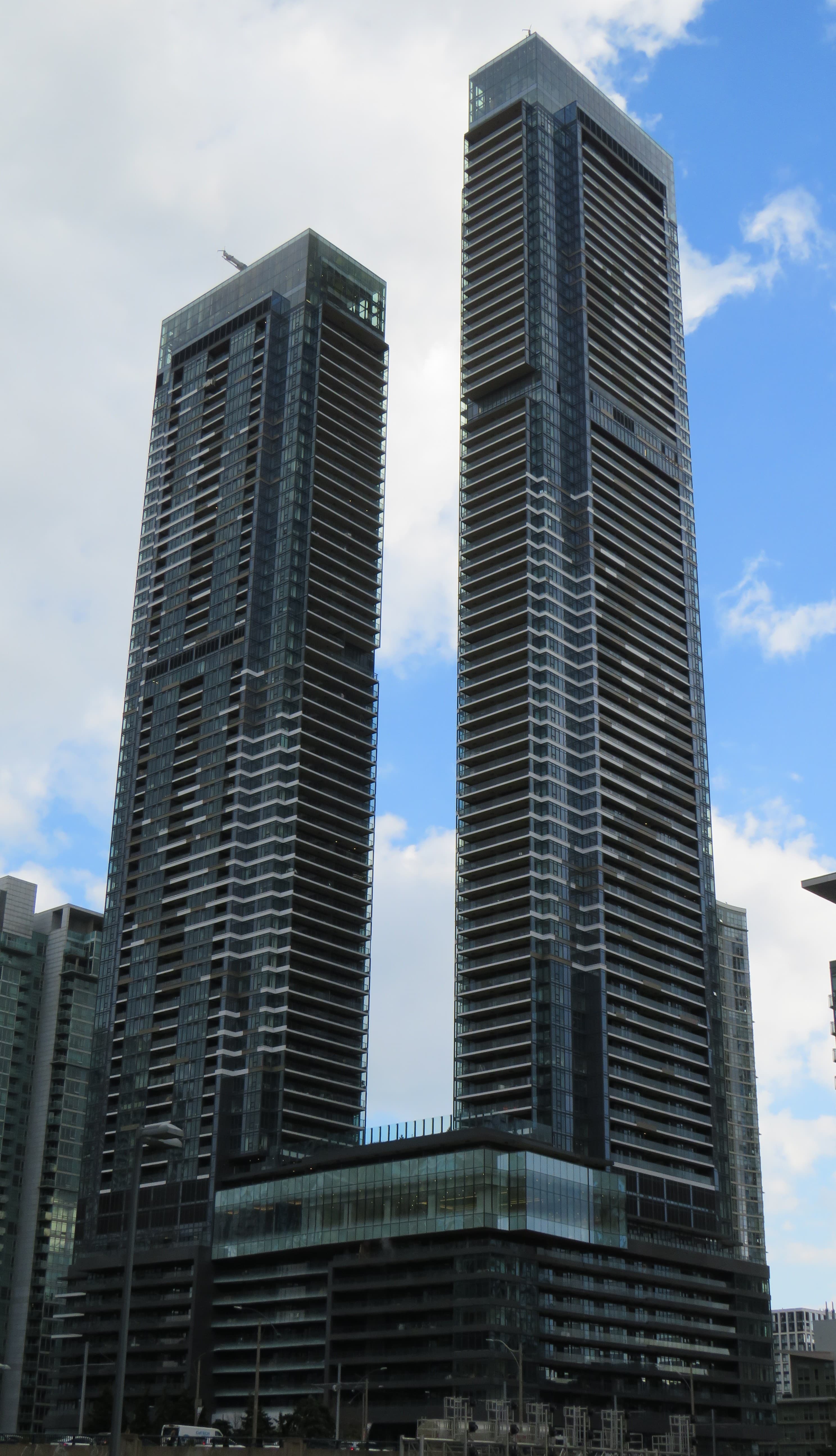 Concord Canada House towers photographed from street level in October 2025